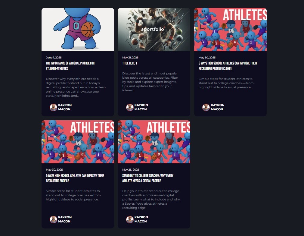 Preview of the Peerless blog feed section