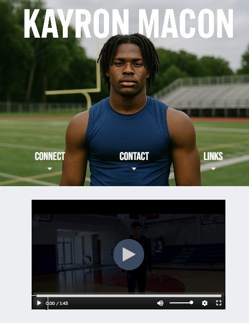 Sports Page template model vertical