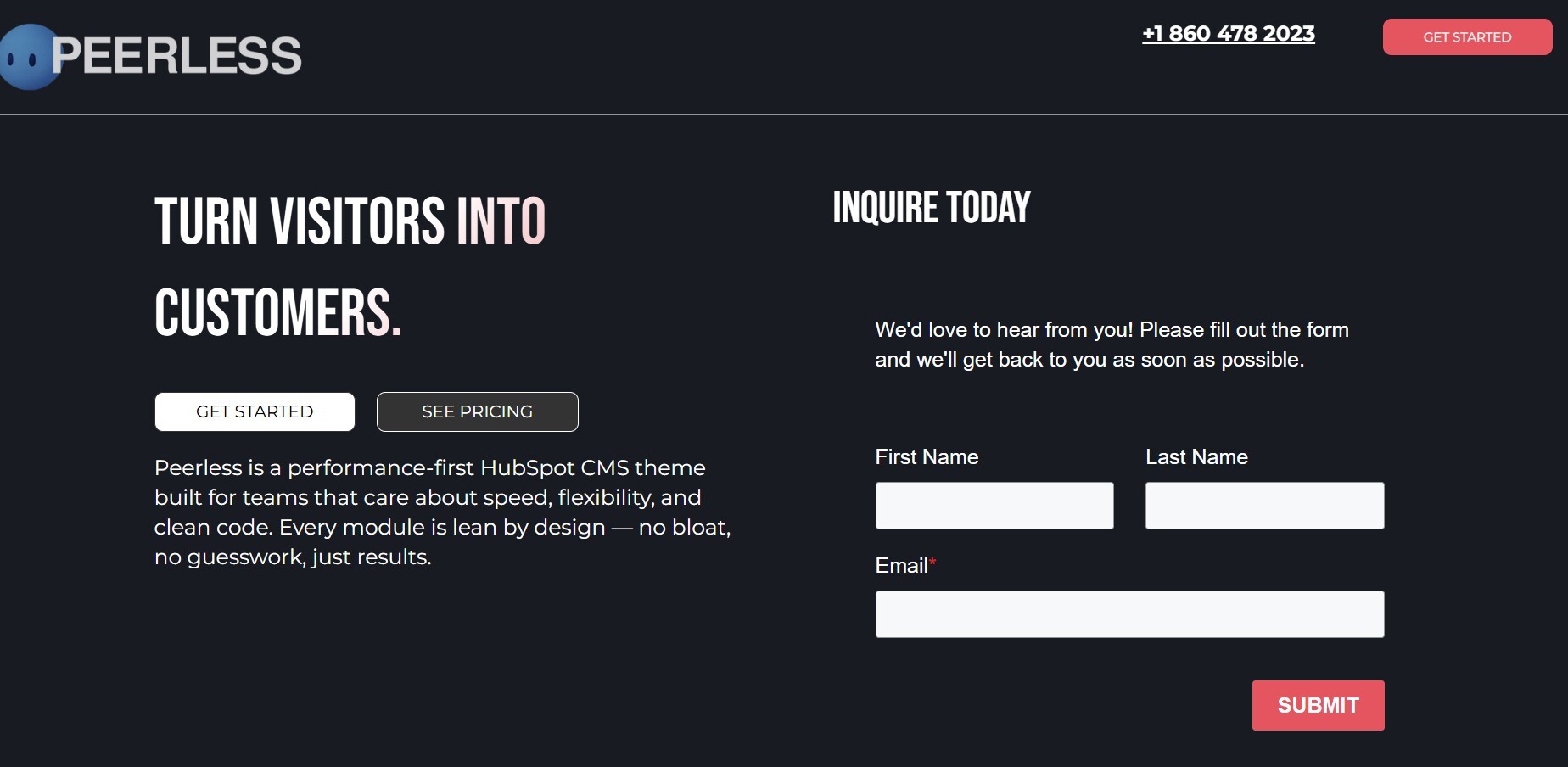 Landing Page 1 template preview